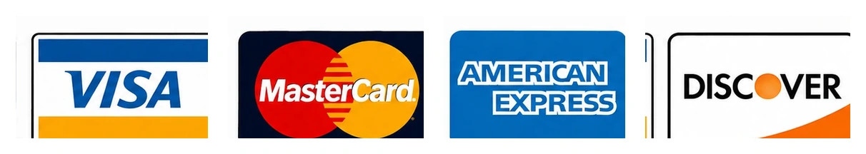 Visa, Mastercard, American Express and Discover